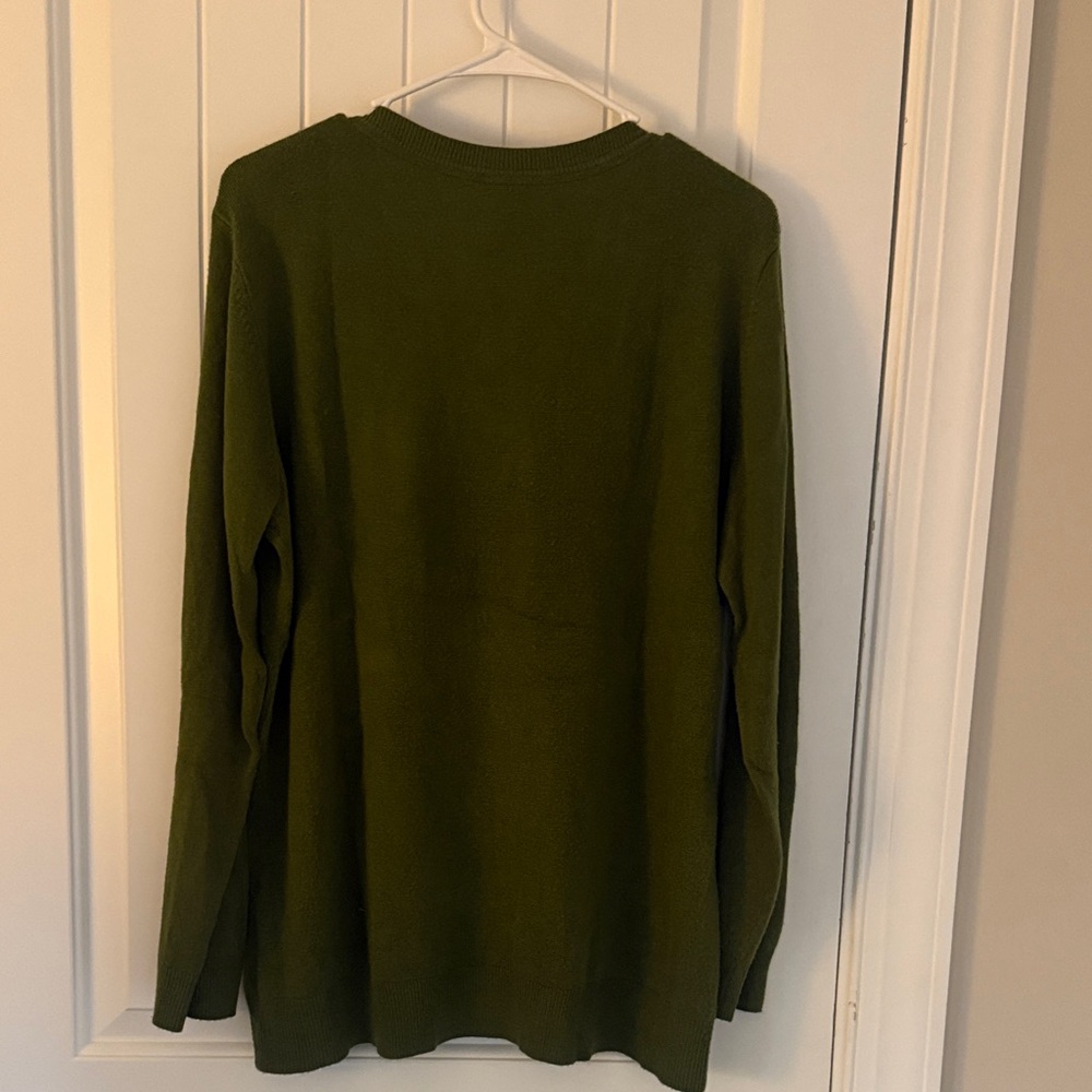 Basic Editions Olive Knit Top - Picture 3 of 3